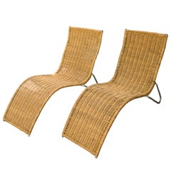 Vintage Wicker Chaises