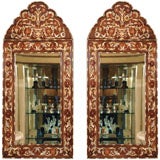 Pair of Mid 20th Century Moroccan Walnut Mirrors