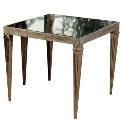 SIngle of  Neoclassical Style Silver Leafed  Side Tables