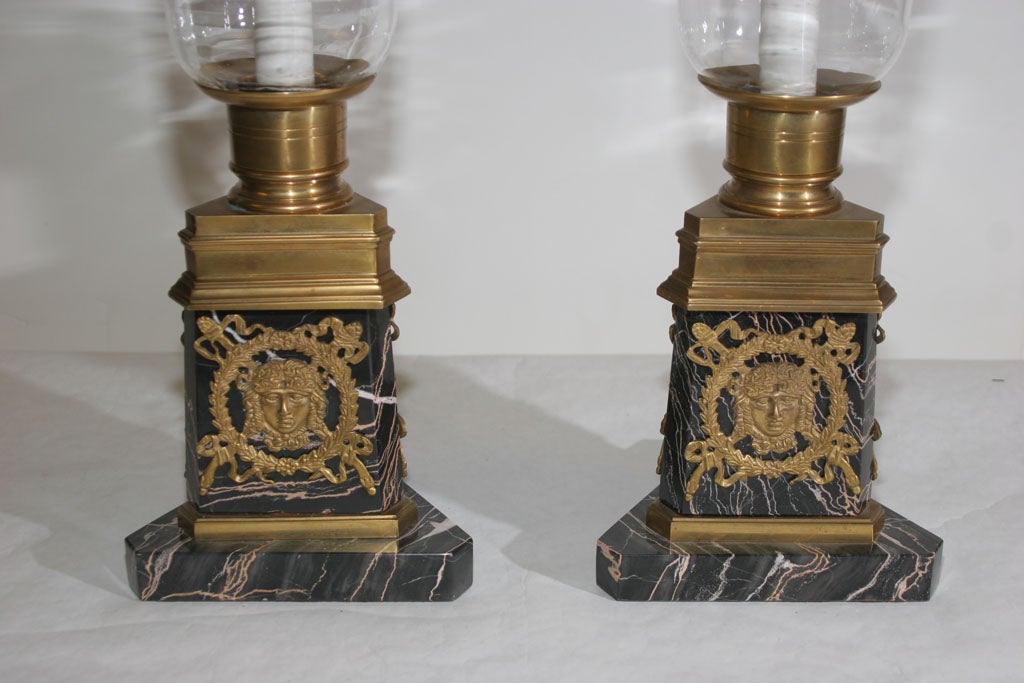 French A PAIR OF EMPIRE STYLE PHOTOPHORES. FRENCH, CIRCA 1920 For Sale