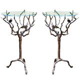 Pair Of Bronze Sculptural Tables