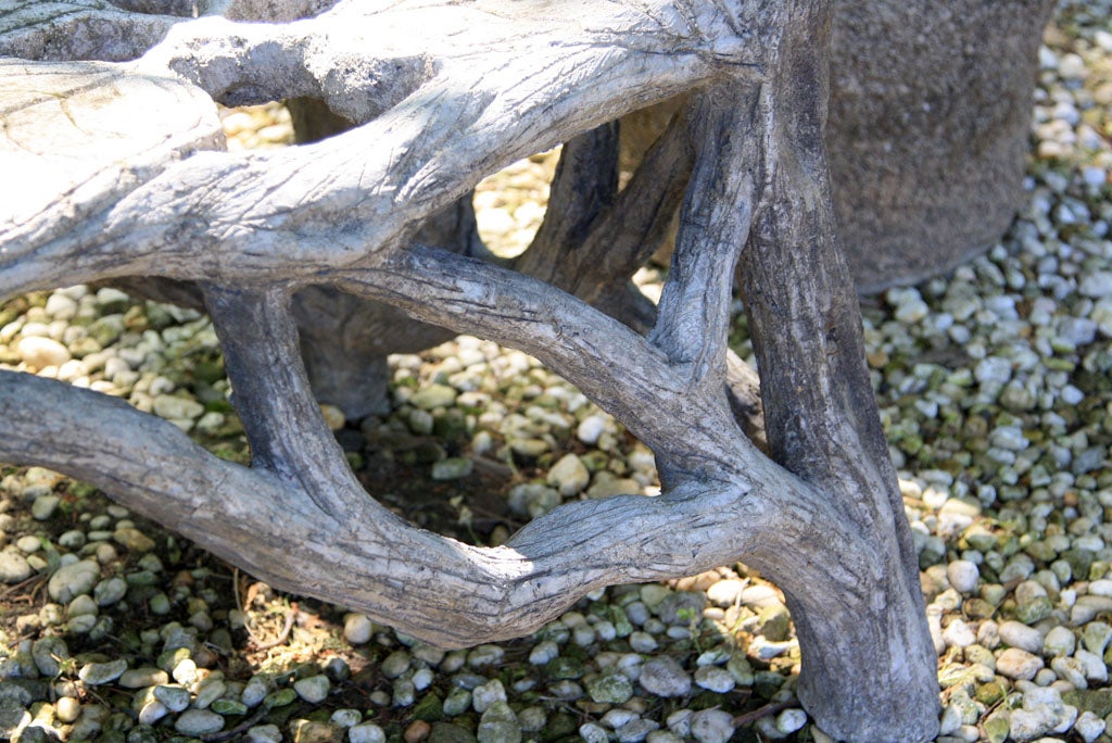Rare Faux Bois Garden Bench at 1stdibs