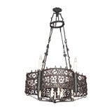 Antique French Wrought Iron Chandelier