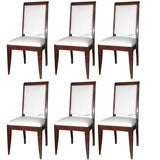 Set of Six French Mahogany Dining Chairs