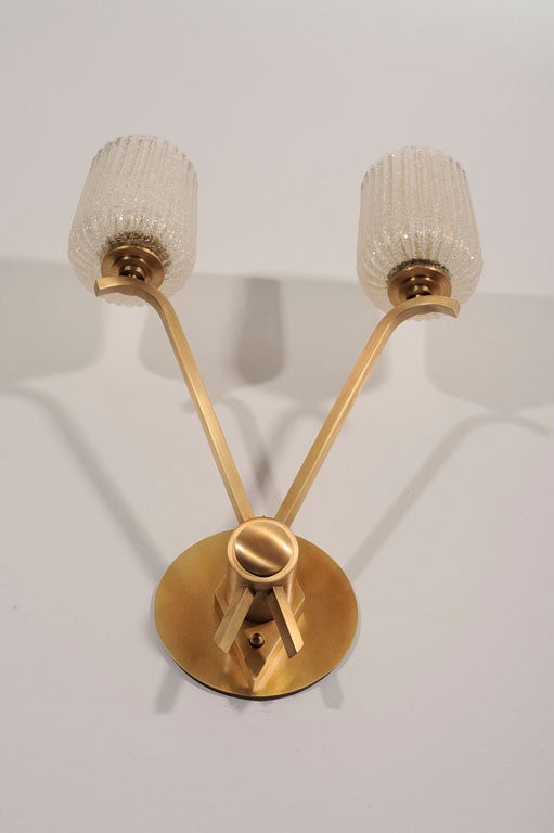 Bronze Pair of  Sconces by Jules Leleu