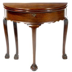 18th Century Irish Mahogany Demilune Card Table 2