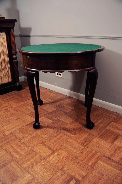 18th Century and Earlier 18th Century Irish Mahogany Demilune Card Table For Sale