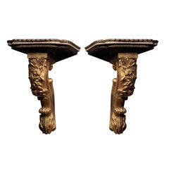 Antique Pair of 19th Century Giltwood Wall Bracket