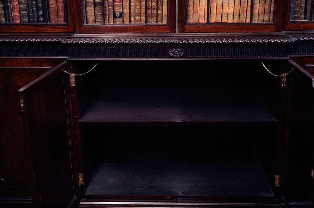 Mahogany Breakfront Bookcase In Good Condition In New York, NY