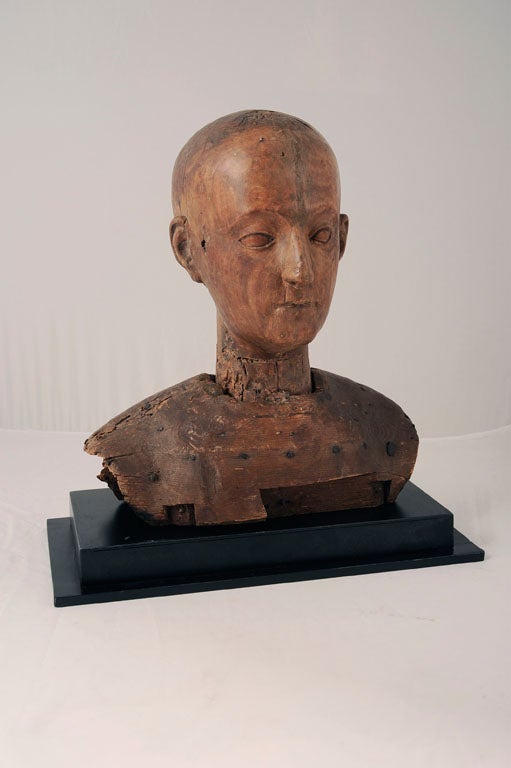 Wood 18th Century Folk Art Bust