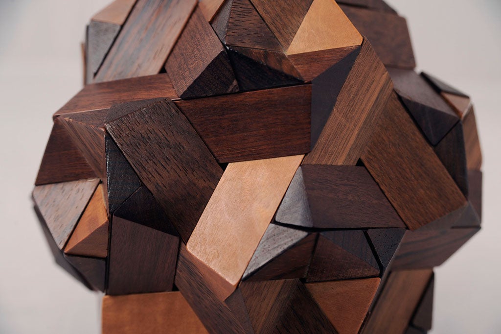 Exotic Wood Molecular Puzzle In Excellent Condition For Sale In New York, NY