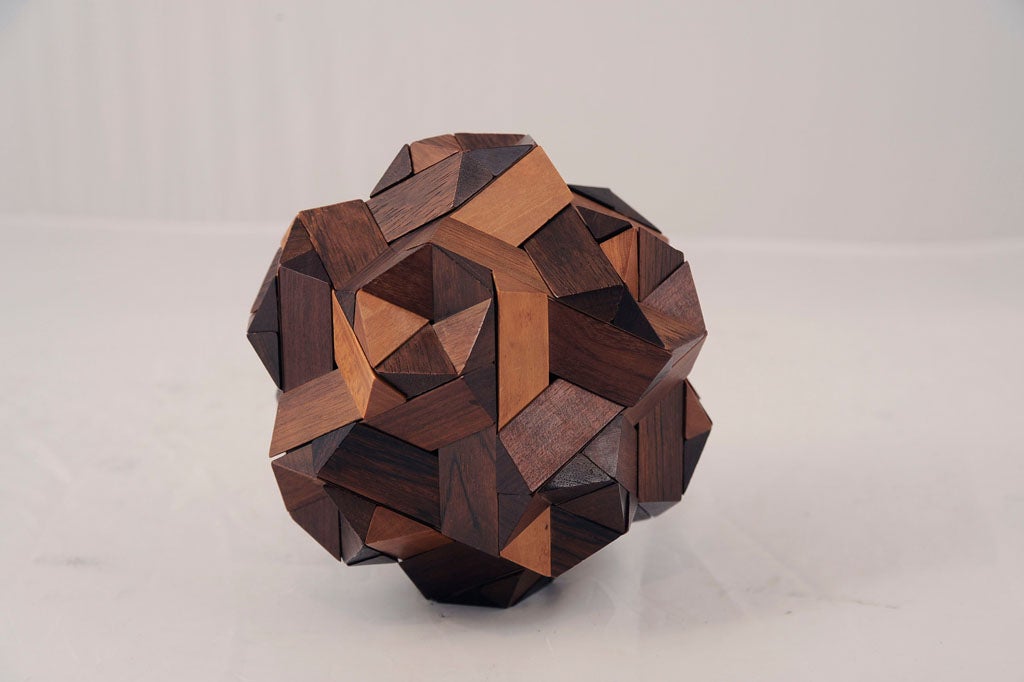 Mid-20th Century Exotic Wood Molecular Puzzle For Sale