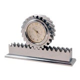 Silver-plate Elg-Art Figural Gear Clock