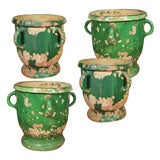 Collection of 4 Terracotta Castellaines Pots, French, mid-19th C