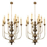 Pair Twelve Arm Italian Chandeliers