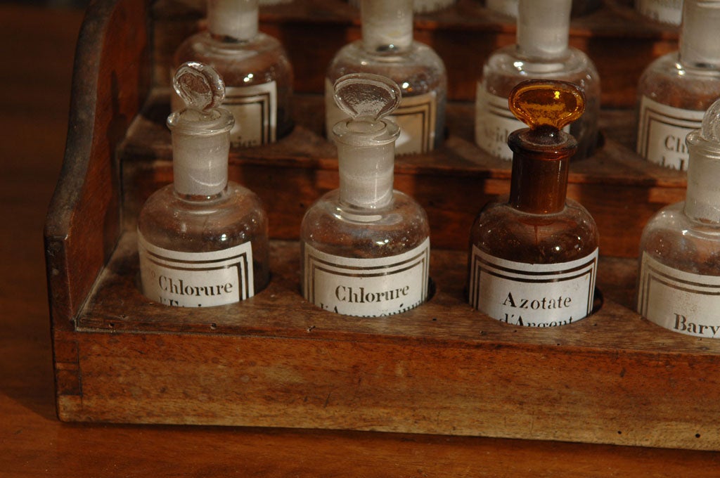French Apothecary Cabinet with Small Pharmacy Bottles 4