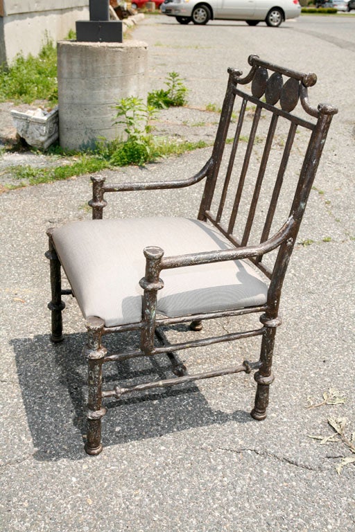 Wonderfully stylish Italian metal armchair.
 