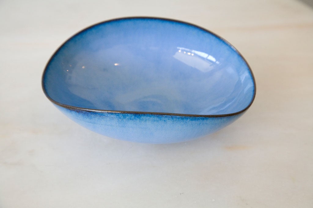 Otto Natzler Ceramic/Pottery Bowl Signed/ Paper Date Inventory In Excellent Condition In Los Angeles, CA