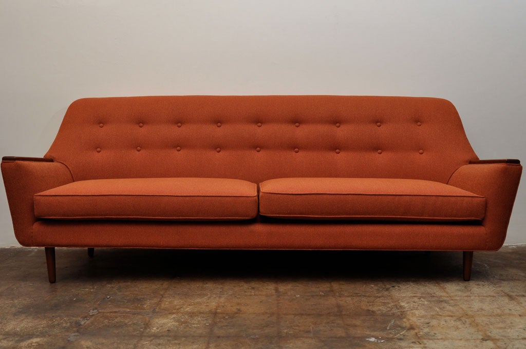 Danish Tufted Back Sleek  Lines Sofa