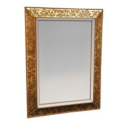 American Mid-Century Five Foot Mirror with Eglomise Frame