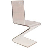 Mid Century Clear Acrylic "Z" Form Side Chair
