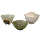 Antique Set of 3 Hardstone Bowls