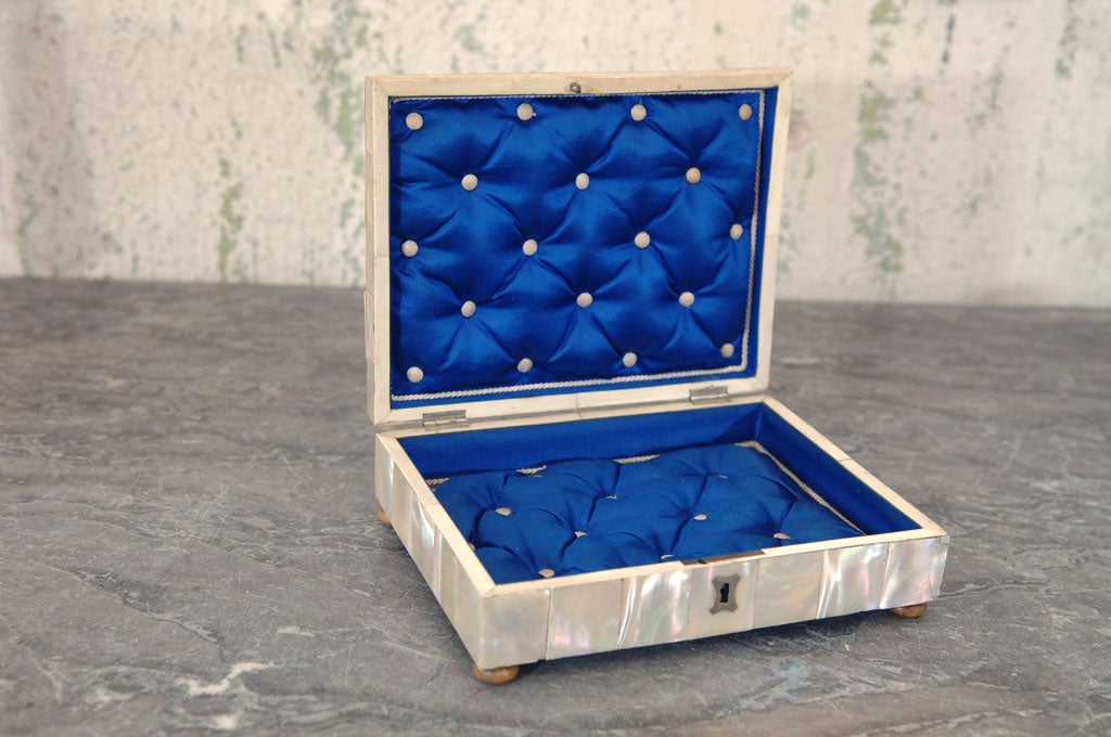 English Mother-of-Pearl Footed Box