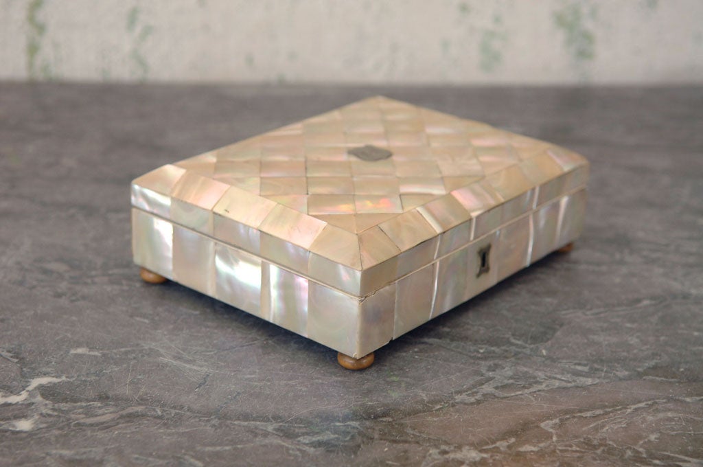 19th Century Mother-of-Pearl Footed Box