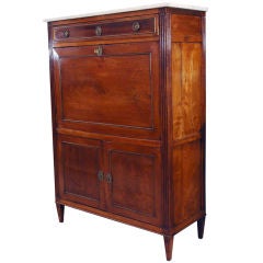 Louis XVI Style Marble Top Mahogany Secretaire 9