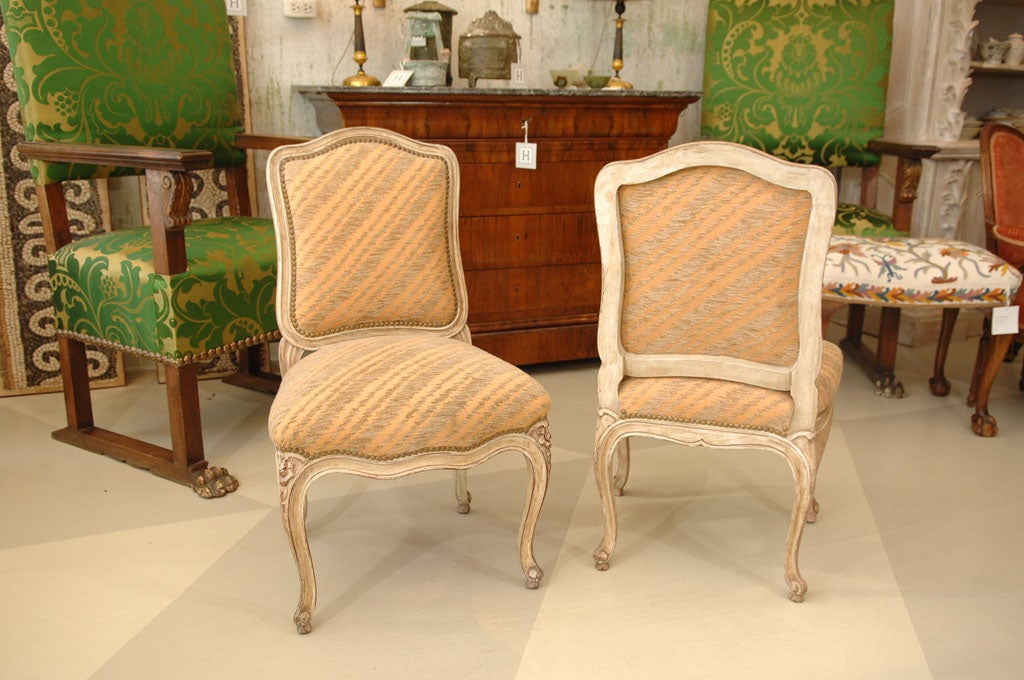 Pair of Maison Jansen French Painted Side Chairs In Good Condition In Dallas, TX