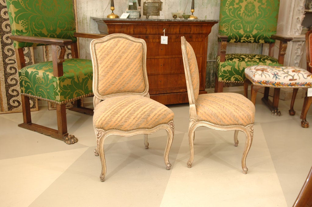 20th Century Pair of Maison Jansen French Painted Side Chairs