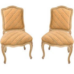 Pair of Maison Jansen French Painted Side Chairs 1