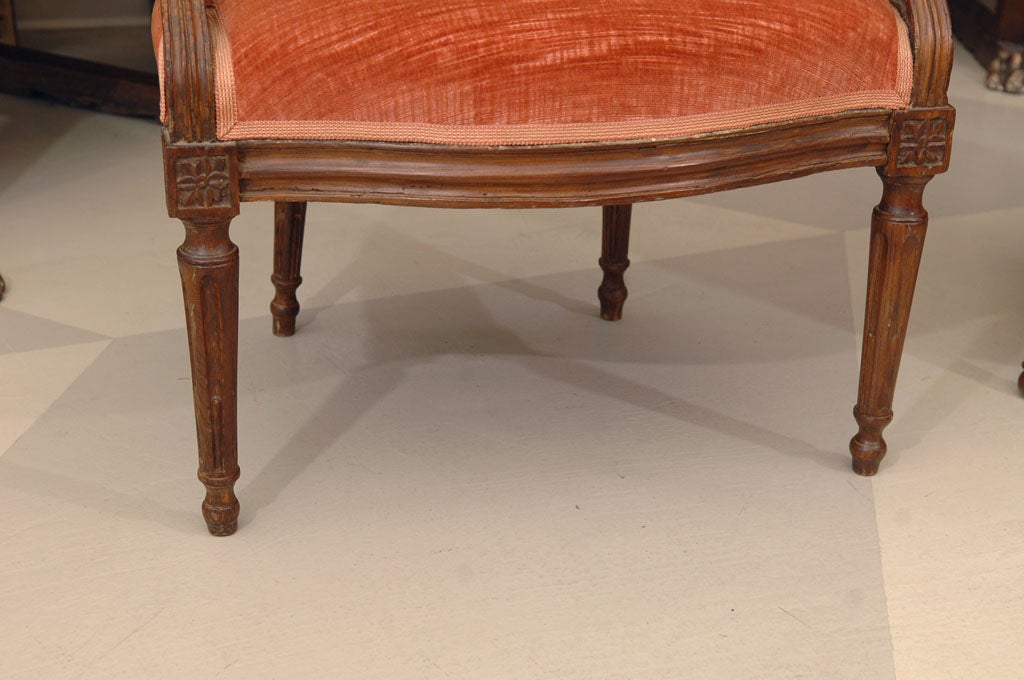 Pair of Late 19th Century Louis XVI Fruitwood Fauteuils For Sale 1