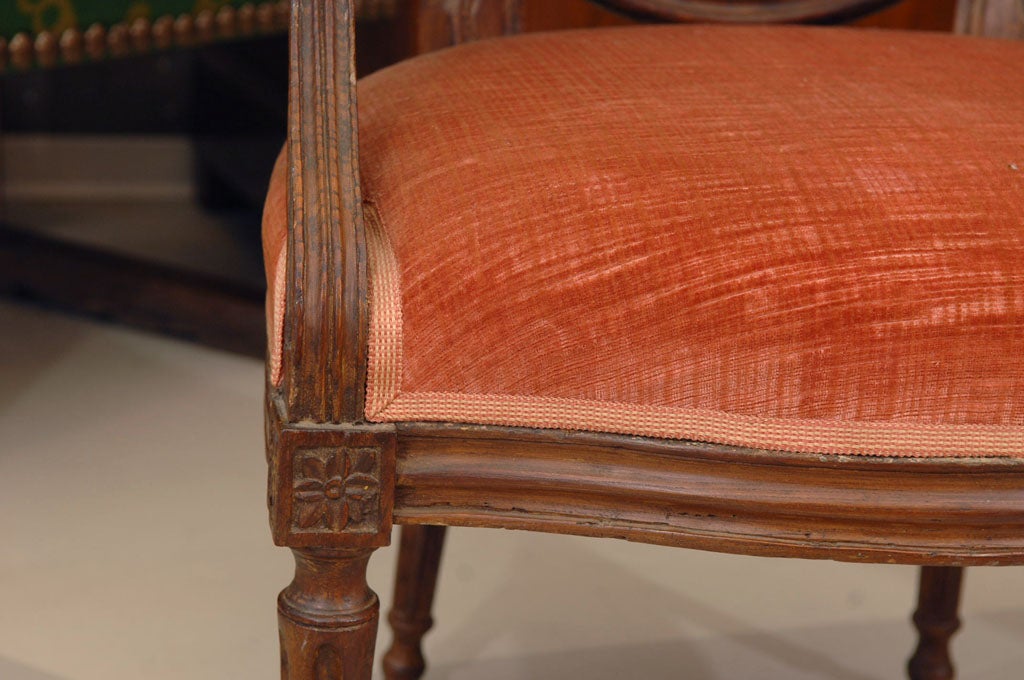 Pair of Late 19th Century Louis XVI Fruitwood Fauteuils For Sale 2