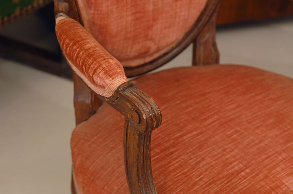 Coppia di fauteuil in legno di frutta Luigi XVI della fine del XIX secolo in vendita 2