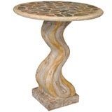 Italian Side Table with Faux Specimen Marble Top