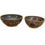 Vintage Iznik Style Glazed Pottery Bowls