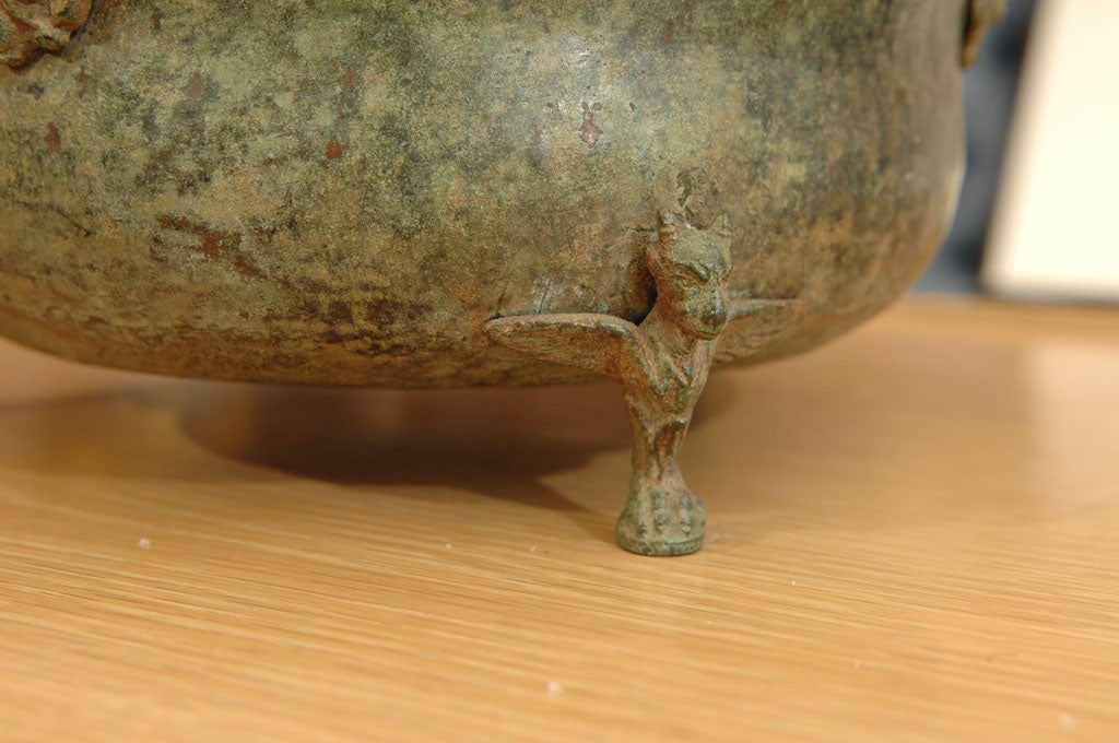 18th Century and Earlier Roman Bronze Bowl, decorated with reliefs of Medusa