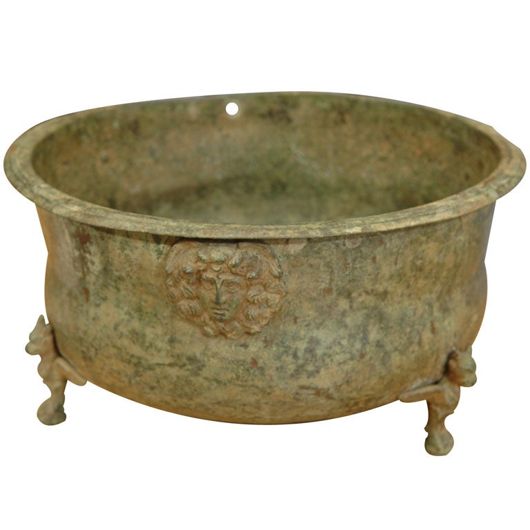 Roman Bronze Bowl, decorated with reliefs of Medusa
