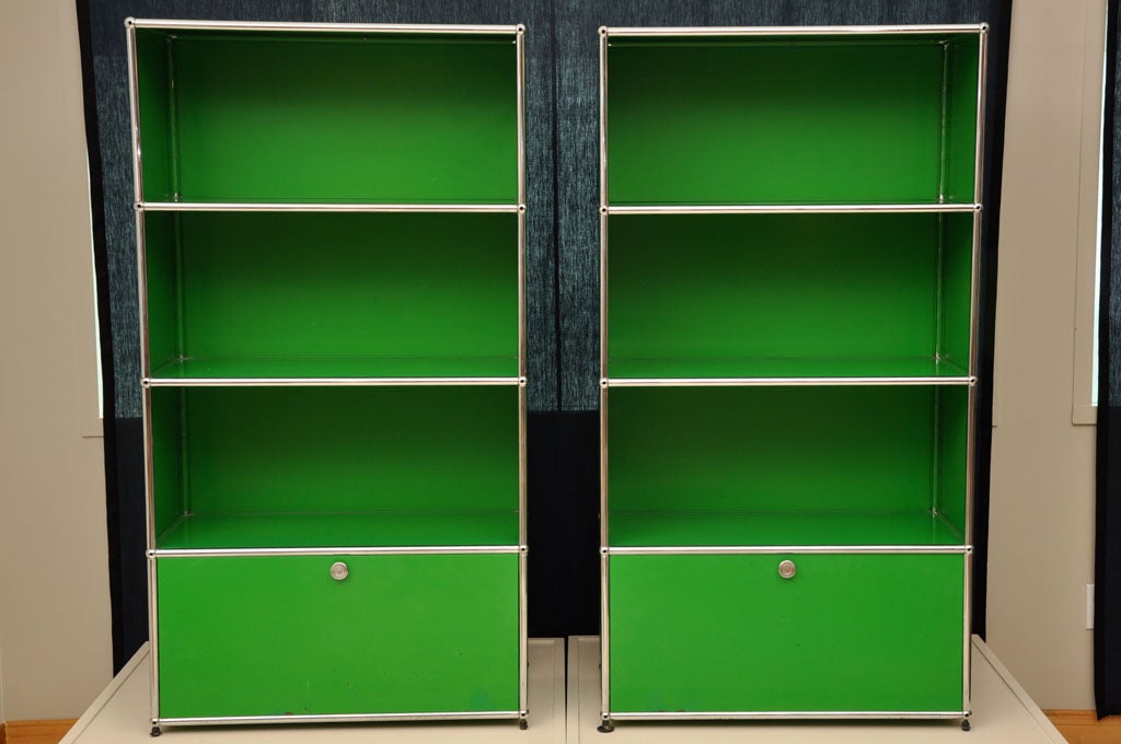 Swiss Haller USM Bookcases With Closed Storage