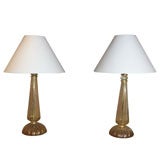 Pair of Mid-20th Century Murano handblown glass lamps