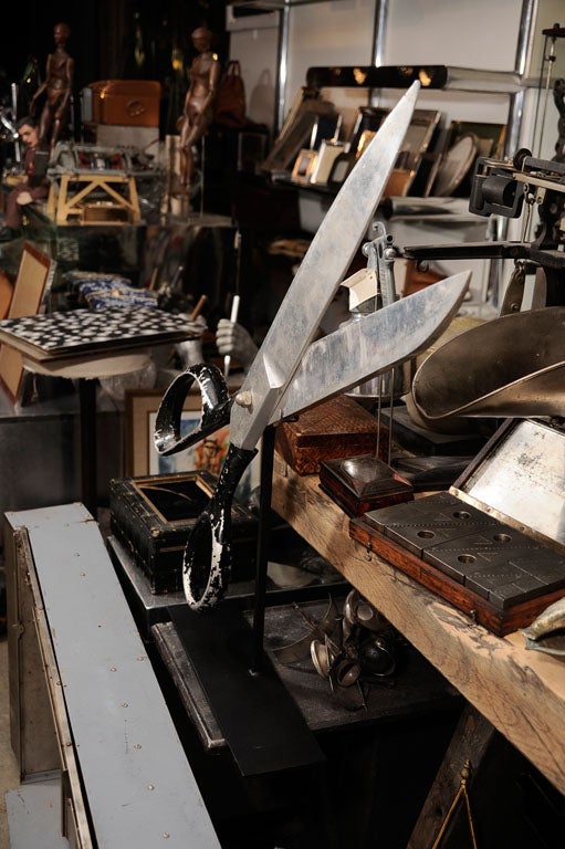 Mid-20th Century Giant Scissors on Custom Stand
