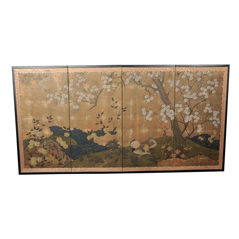 Japanese Screen Signed by the artist.