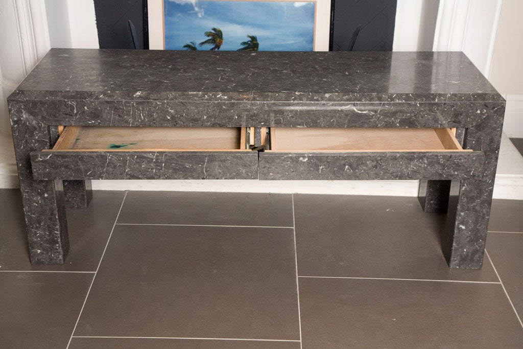 Pair of Gray Marble Benches at 1stDibs