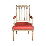 A Carved and Painted Fauteuil