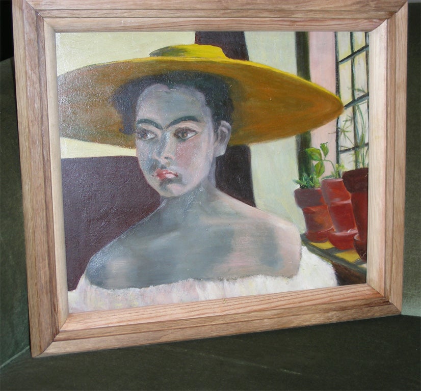 20th Century 1920s Portrait Painting by Raoul Martinez (Cuban1876-1973) For Sale