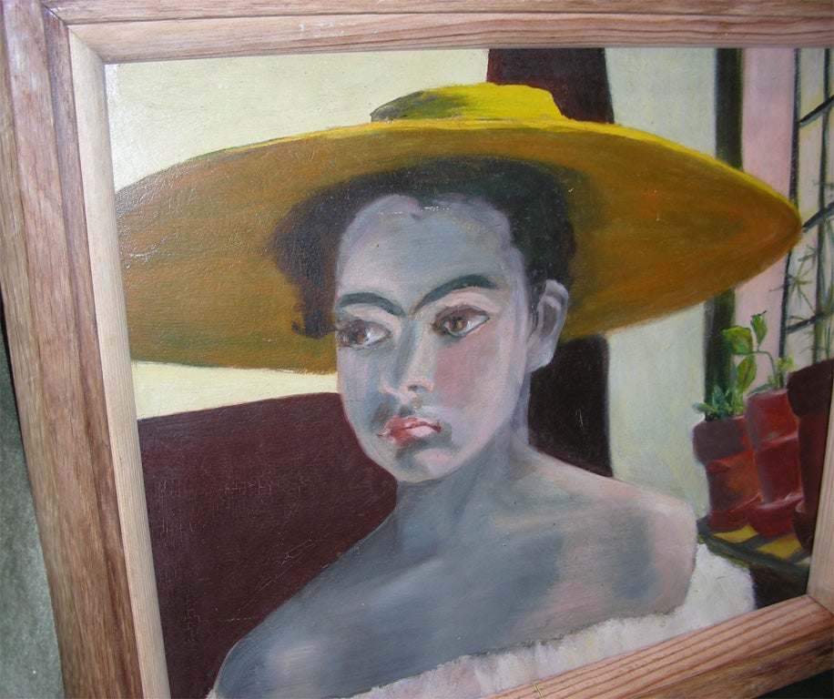 1920s Portrait Painting by Raoul Martinez (Cuban1876-1973) For Sale 2