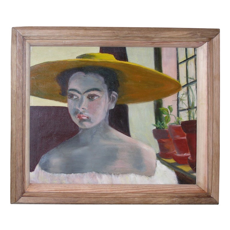 1920s Portrait Painting by Raoul Martinez (Cuban1876-1973) For Sale