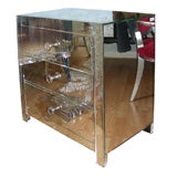 Small 1950s Mirror-Clad Commode