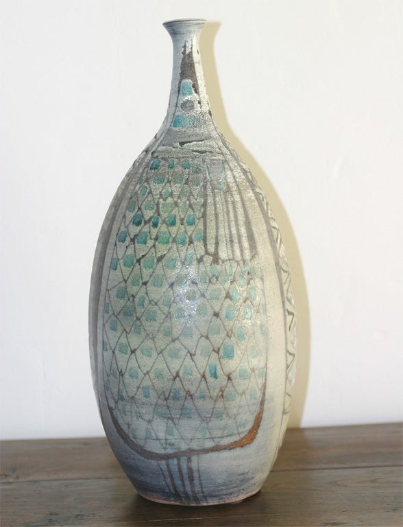 Mid-Century Modern Large Mid-Century Ceramic Fish Vase For Sale